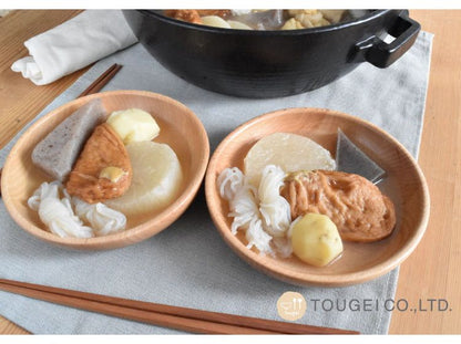 籐芸 MUTE ラウンドディッシュSS15 C02-MRB150BE インドネシア 食卓に柔かい雰囲気をはこぶ木製食器(代引不可)