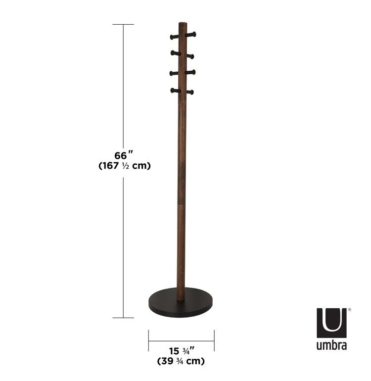 Umbra ピラー コートラック ブラック×ウォルナット 21005871048(代引不可)