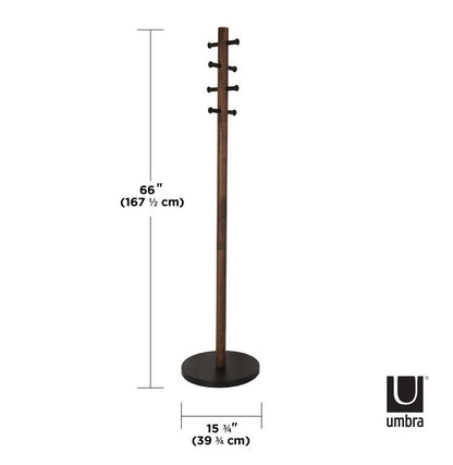 Umbra ピラー コートラック ブラック×ウォルナット 21005871048(代引不可)