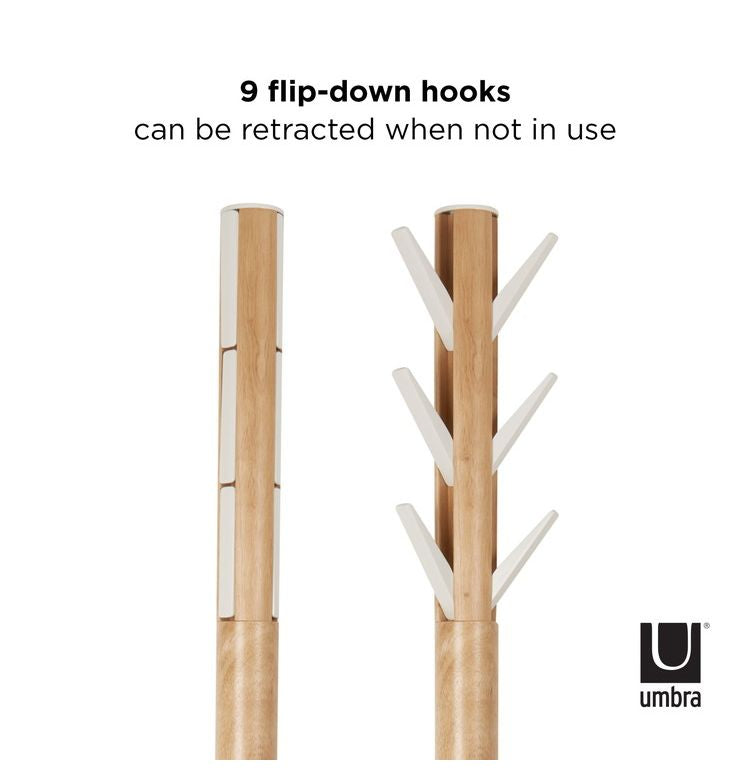 Umbra フラッパー コートラック ホワイト×ナチュラル 2320361668(代引不可)
