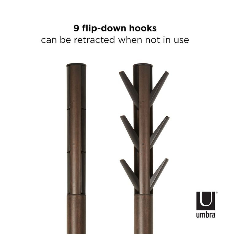 Umbra フラッパー コートラック ブラック×ウォルナット 2320361048(代引不可)