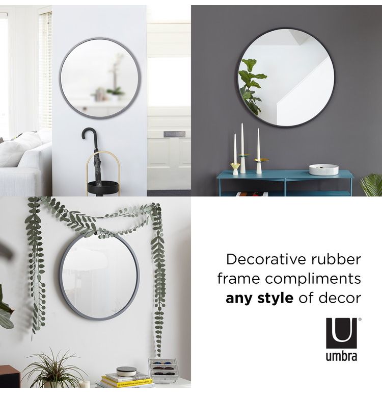 Umbra ハブ ミラー 46x46cm ブラック 21013756040(代引不可)