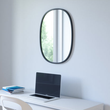 Umbra ハブ ミラー オーバル 46x61cm ブラック 21013765040(代引不可)