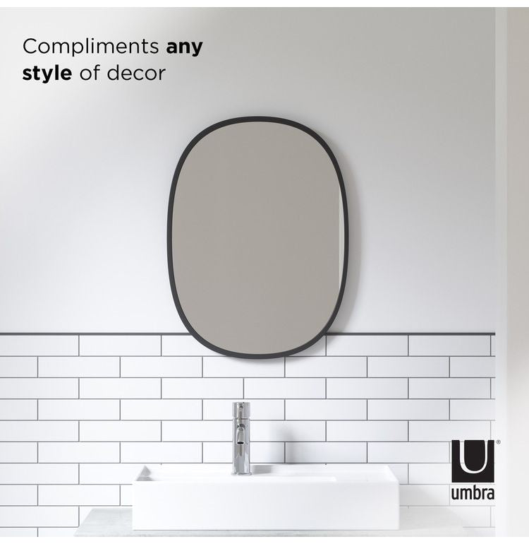 Umbra ハブ ミラー オーバル 46x61cm ブラック 21013765040(代引不可)