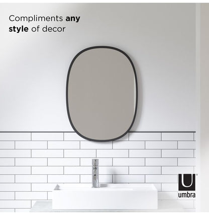 Umbra ハブ ミラー オーバル 46x61cm ブラック 21013765040(代引不可)