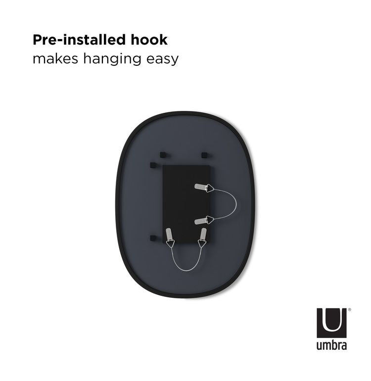 Umbra ハブ ミラー オーバル 46x61cm ブラック 21013765040(代引不可)