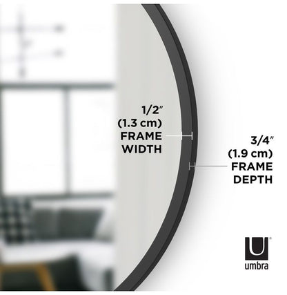 Umbra ハブ ミラー 61x61cm ブラック 21008243040(代引不可)