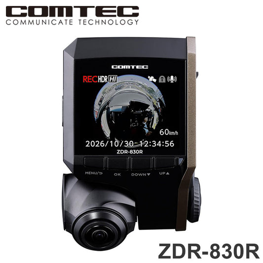 コムテック ドラレコ ZDR-830R 360°カメラ 32GB ドライブレコーダー COMTEC