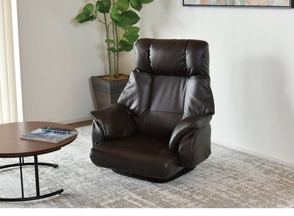 フロアチェア ベローナ 360度回転 ローチェア 肘掛け付き 角度無段階調整 リクライニングチェア リラックスチェア 座椅子(代引不可)