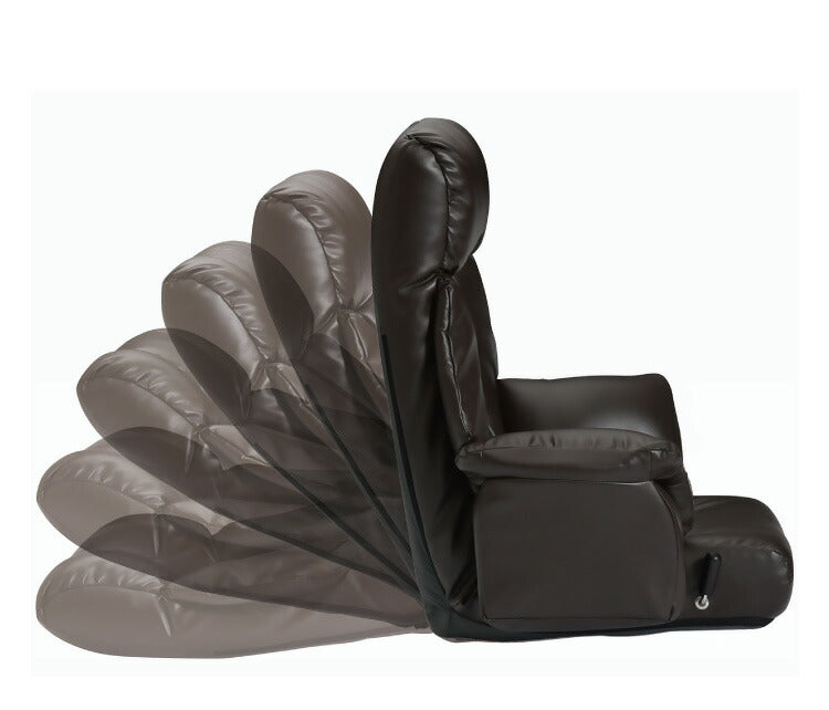 フロアチェア ベローナ 360度回転 ローチェア 肘掛け付き 角度無段階調整 リクライニングチェア リラックスチェア 座椅子(代引不可)