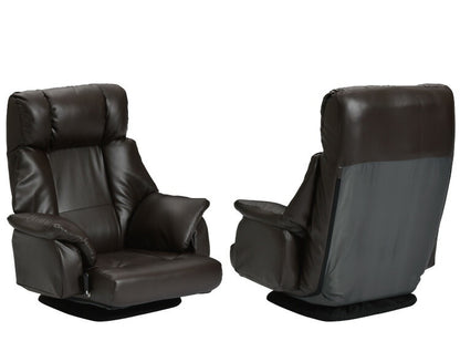 フロアチェア ベローナ 360度回転 ローチェア 肘掛け付き 角度無段階調整 リクライニングチェア リラックスチェア 座椅子(代引不可)