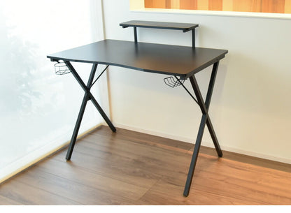 ゲーミングデスク スパーダ モニター台付き 幅100×奥行き63cm コントローラーホルダー ヘッドホンホルダー ドリンクホルダー付き パソコンデスク デスク(代引不可)