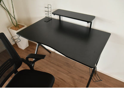 ゲーミングデスク スパーダ モニター台付き 幅100×奥行き63cm コントローラーホルダー ヘッドホンホルダー ドリンクホルダー付き パソコンデスク デスク(代引不可)