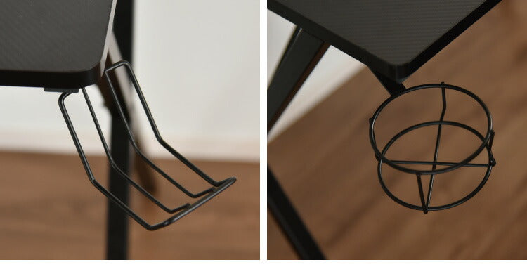 ゲーミングデスク スパーダ モニター台付き 幅100×奥行き63cm コントローラーホルダー ヘッドホンホルダー ドリンクホルダー付き パソコンデスク デスク(代引不可)