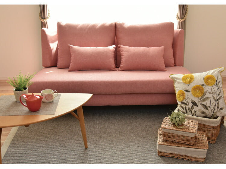 座面が広いソファ ヒロッチ2 奥行き80cm クッション4つ付き ソファー ファブリック 布 3人掛 3P ハイバック 北欧 おしゃれ シンプル 新生活 北欧風 3人掛け 3人 三人掛け 3人掛けソファ(代引不可)