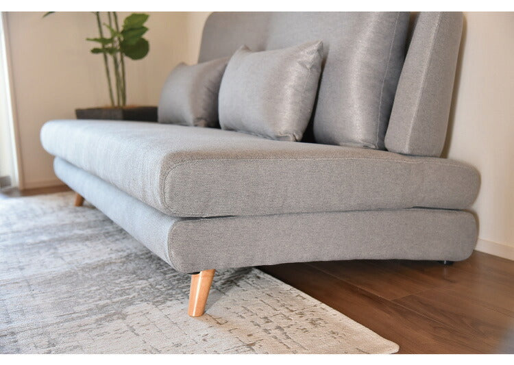 座面が広いソファ ヒロッチ2 奥行き80cm クッション4つ付き ソファー ファブリック 布 3人掛 3P ハイバック 北欧 おしゃれ シンプル 新生活 北欧風 3人掛け 3人 三人掛け 3人掛けソファ(代引不可)