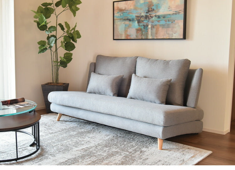 座面が広いソファ ヒロッチ2 奥行き80cm クッション4つ付き ソファー ファブリック 布 3人掛 3P ハイバック 北欧 おしゃれ シンプル 新生活 北欧風 3人掛け 3人 三人掛け 3人掛けソファ(代引不可)