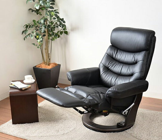 パーソナルチェア 本革使用 無段階リクライニング オットマン 一体型 コンパクト リクライニングチェア リクライニング コスモ 椅子 ラウンジチェア リビング ダイニング 省スペース 一人掛け ソファ(代引不可)