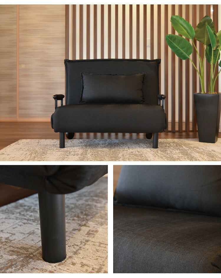 3つ折り キャスター付き ソファベッド ビータアクティブ2 クッション付 3WAY ソファーベッド 1人掛け リクライニングソファ 折り畳み 簡易ベッド カウチソファ カウチソファー ベッドソファ(代引不可)