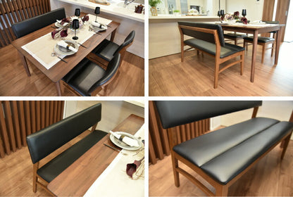 ダイニングベンチ ベンチ チェア 背もたれ付き 椅子 木製 PVC リビング おしゃれ 北欧 ヴィンテージ 生活 ブライト114 (代引不可)