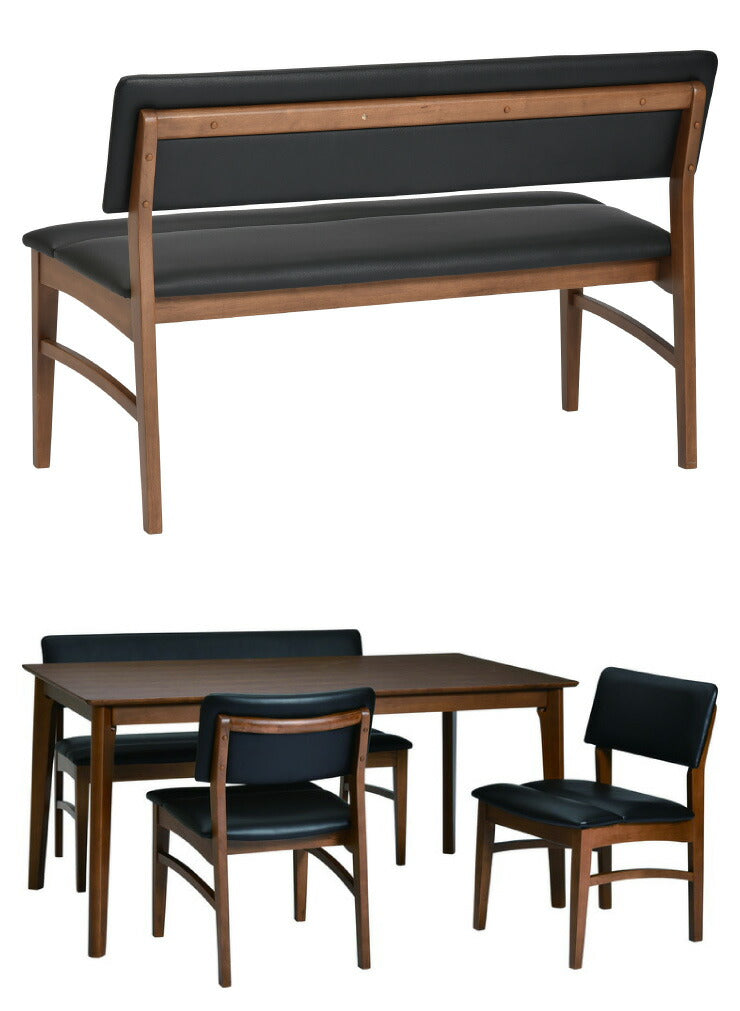 ダイニングベンチ ベンチ チェア 背もたれ付き 椅子 木製 PVC リビング おしゃれ 北欧 ヴィンテージ 生活 ブライト114 (代引不可)