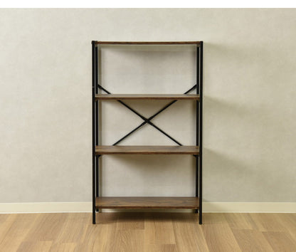 オープンラック 4段 コンタ1 4段ラック ヴィンテージ調 コンクリート調 収納 オープンラック スチールラック グレー ブラウン シェルフ 木目調 おしゃれ 棚 本棚(代引不可)