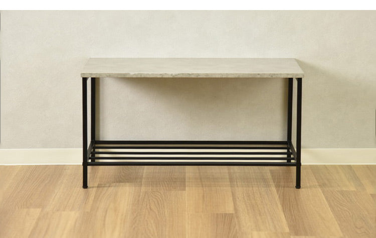 棚付き ローテーブル コンタ1 幅75cm ヴィンテージ調 コンクリート調 センターテーブル 収納棚付きコーヒーテーブル グレー ブラウン シェルフ 木目調(代引不可)