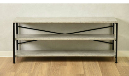 ローボード 3段 コンタ1 幅100cm ヴィンテージ調 コンクリート調 テレビボード テレビ台 三段 棚付き ラック 収納 オープンラック AVボード グレー ブラウン シェルフ(代引不可)