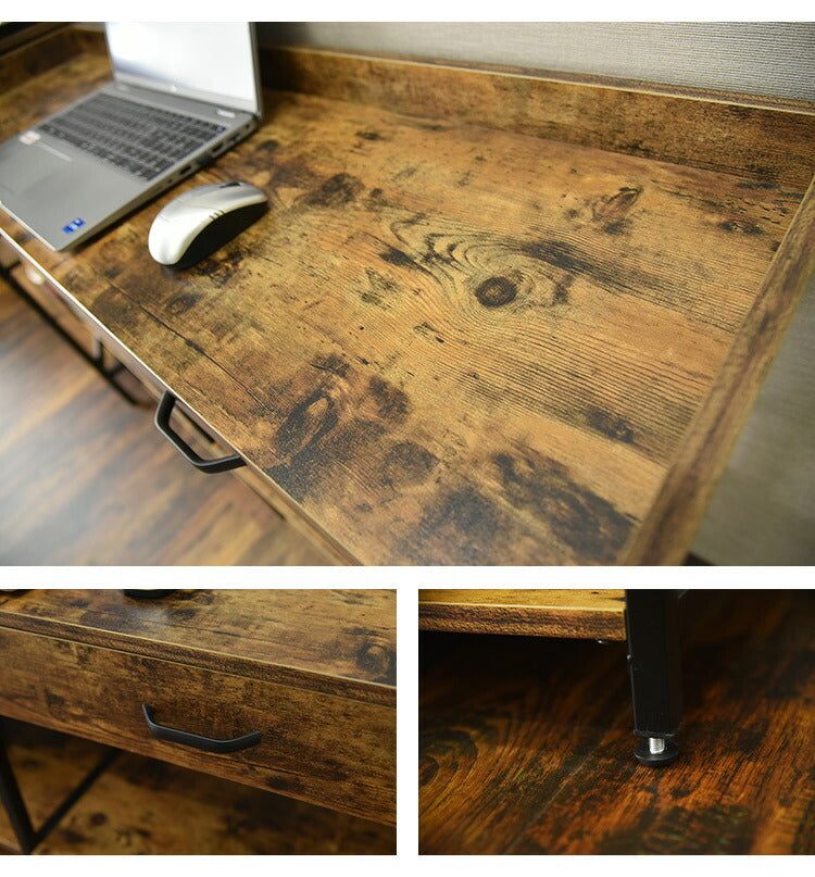 引き出し付きラック コンタ2 フリーラック ヴィンテージ調 コンクリート調 収納 オープンラック スチールラック グレー ブラウン シェルフ 木目調 おしゃれ 棚 本棚(代引不可)