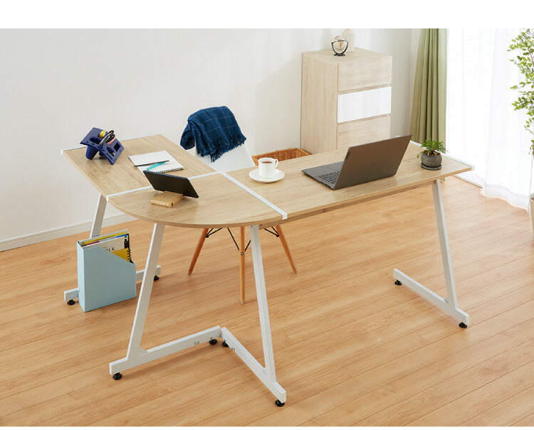 コーナーデスク L字型 147cm幅 パソコンデスク デスク 木製 リモートワーク 在宅勤務 マーキュリーL 書斎 おしゃれ かわいい モダン ホワイト ブラック(代引不可)