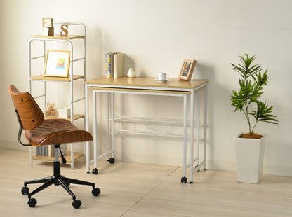 デスク 幅90cm・84cm 2点セット 机 PCデスク 学習机 キャスター付 スチール 北欧 ターブルW 広々使える 大きめ スペース大(代引不可)