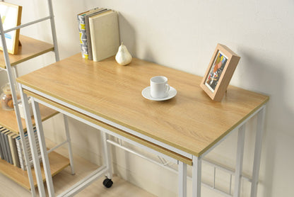 デスク 幅90cm・84cm 2点セット 机 PCデスク 学習机 キャスター付 スチール 北欧 ターブルW 広々使える 大きめ スペース大(代引不可)