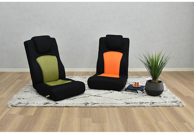 ゴロンリー 座椅子 レバー操作 一人用 座椅子 メッシュ リクライニングチェア ハイバック リクライニング ソファ ソファー リクライニングソファ 1人用ソファ おしゃれ(代引不可)