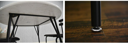 ダイニングテーブル 幅105cm 丸ダイニングテーブル 丸テーブル テーブル 4人 丸形 円形 スチール 4人掛け用 机 リビング おしゃれ 北欧 アンティーク ヴィンテージPCデスク リモート リモートワーク モダン 食卓 食卓テーブル スタイリッシュ(代引不可)