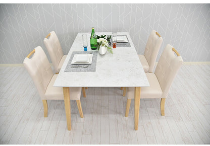 ダイニング5点セット テーブル幅135cm 4人掛け 大理石調 天然木 ダイニングテーブルセット ダイニングセット ダイニング ダイニングテーブル ダイニングチェア(代引不可)