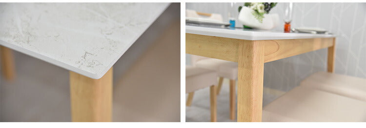 ダイニングテーブル 幅135cm テーブル 4人 大理石調 天然木 4人掛け用 机 リビング おしゃれ 北欧 アンティーク ヴィンテージ PCデスク リモート リモートワーク モダン(代引不可)