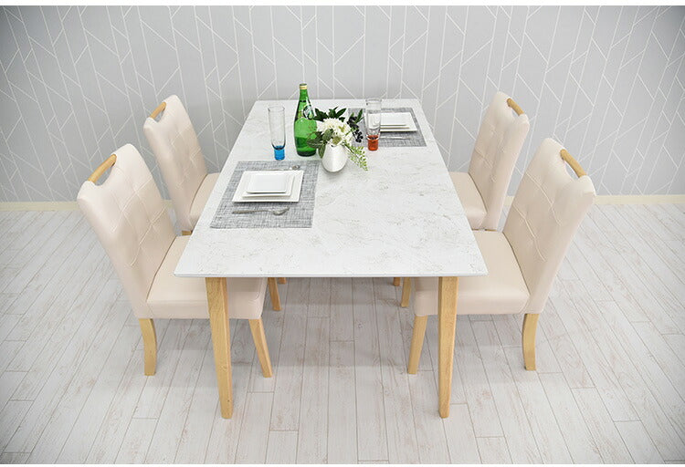 ダイニングテーブル 幅135cm テーブル 4人 大理石調 天然木 4人掛け用 机 リビング おしゃれ 北欧 アンティーク ヴィンテージ PCデスク リモート リモートワーク モダン(代引不可)