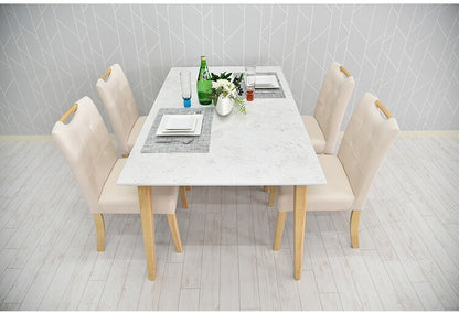 ダイニングテーブル 幅135cm テーブル 4人 大理石調 天然木 4人掛け用 机 リビング おしゃれ 北欧 アンティーク ヴィンテージ PCデスク リモート リモートワーク モダン(代引不可)