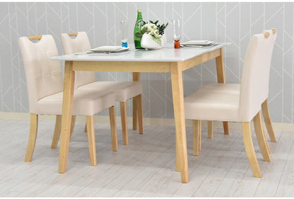 ダイニングテーブル 幅135cm テーブル 4人 大理石調 天然木 4人掛け用 机 リビング おしゃれ 北欧 アンティーク ヴィンテージ PCデスク リモート リモートワーク モダン(代引不可)