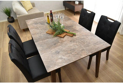 ダイニングテーブル 幅135cm テーブル 4人 大理石調 天然木 4人掛け用 机 リビング おしゃれ 北欧 アンティーク ヴィンテージ PCデスク リモート リモートワーク モダン(代引不可)