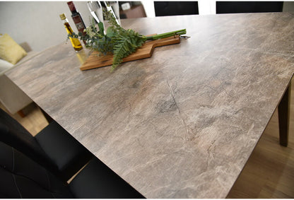 ダイニングテーブル 幅135cm テーブル 4人 大理石調 天然木 4人掛け用 机 リビング おしゃれ 北欧 アンティーク ヴィンテージ PCデスク リモート リモートワーク モダン(代引不可)