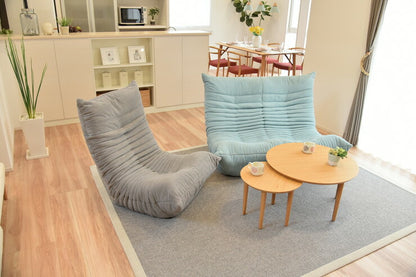 ソファ リクライニング 3段階 背もたれ折りたたみ式 ファブリック 1人掛け 座椅子 ブルコ1P ハイバック テレワーク コンパクト 寝れる ローソファー モダン 淡い フロアチェア 座椅子(代引不可)