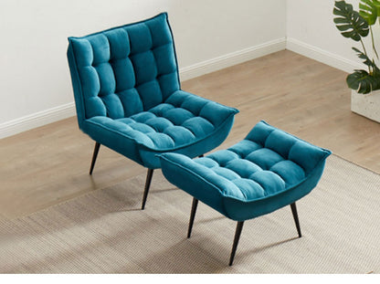 ソファ スタイリッシュソファ 1人掛け+オットマンセット ソファ 一人掛け ソファ パーソナルソファ パーソナルチェア オットマン スツール 北欧 おしゃれ ファブリック(代引不可)