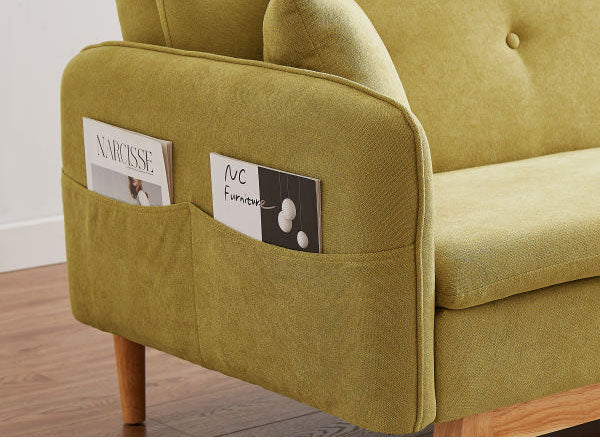 ソファベッド カジュアルソファベッド 収納ポケット付き 幅200cm 肘付き 肘掛け付き リクライニング ソファ 三人掛け ソファー 3人掛けソファ 三人掛けソファ 北欧 おしゃれ ファブリック(代引不可)