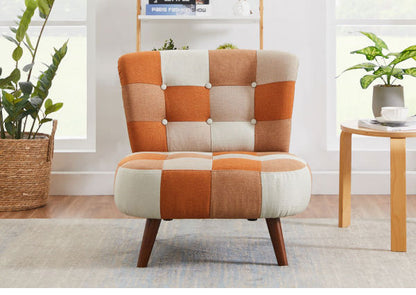 ソファ パッチワークソファ 1人掛け 肘無し 幅63cm ソファ 一人掛け ソファ パーソナルソファ パーソナルチェア 北欧 おしゃれ ナチュラル ファブリック(代引不可)