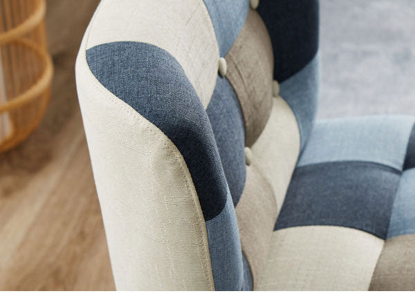 ソファ パッチワークソファ 1人掛け 肘無し 幅63cm ソファ 一人掛け ソファ パーソナルソファ パーソナルチェア 北欧 おしゃれ ナチュラル ファブリック(代引不可)