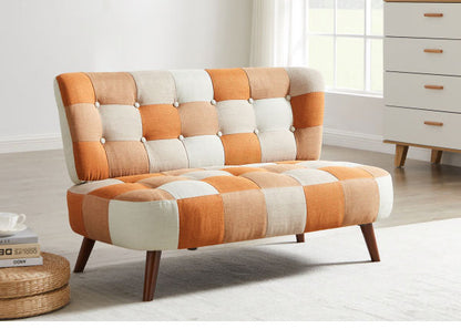 ソファ パッチワークソファ 2人掛け 肘無し 幅119cm ソファ 二人掛け ソファー 2人掛けソファ 二人掛けソファ 北欧 おしゃれ ナチュラル ファブリック(代引不可)