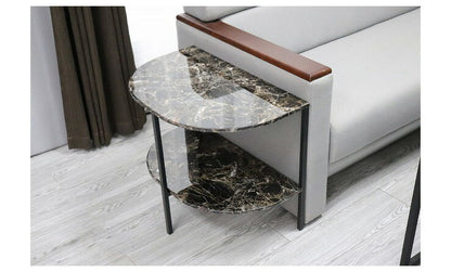 大理石調サイドテーブル 60×39cm 応接室用テーブル ローテーブル センターテーブル 大理石調 リビングテーブル おしゃれ(代引不可)