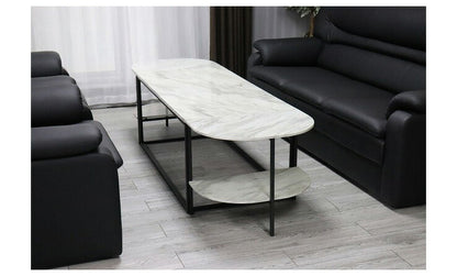 大理石調サイドテーブル 60×39cm 応接室用テーブル ローテーブル センターテーブル 大理石調 リビングテーブル おしゃれ(代引不可)