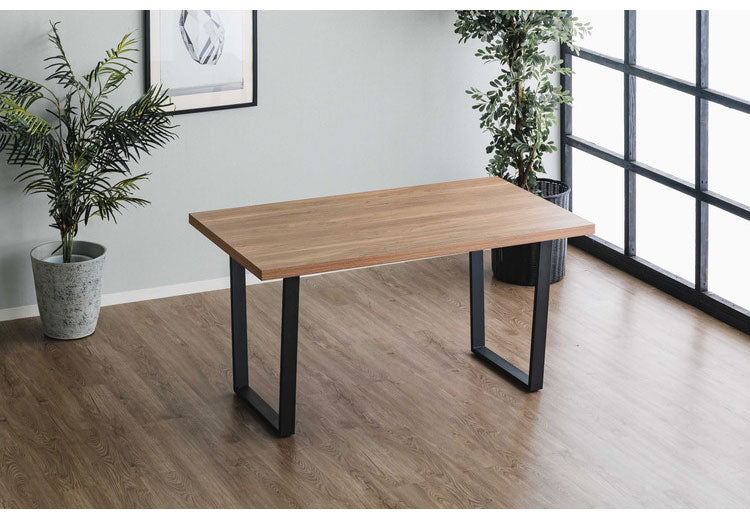 ダイニングテーブル 140×70cm リビングテーブル スクエア脚 台形脚 4人掛け 4人用 長方形 木目調 モダン おしゃれ リビング ダイニング 食卓 テーブル(代引不可)